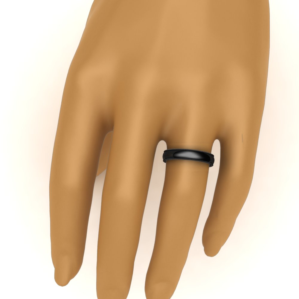 4 mm Comfort Fit Wedding Band Milgrain Edge
