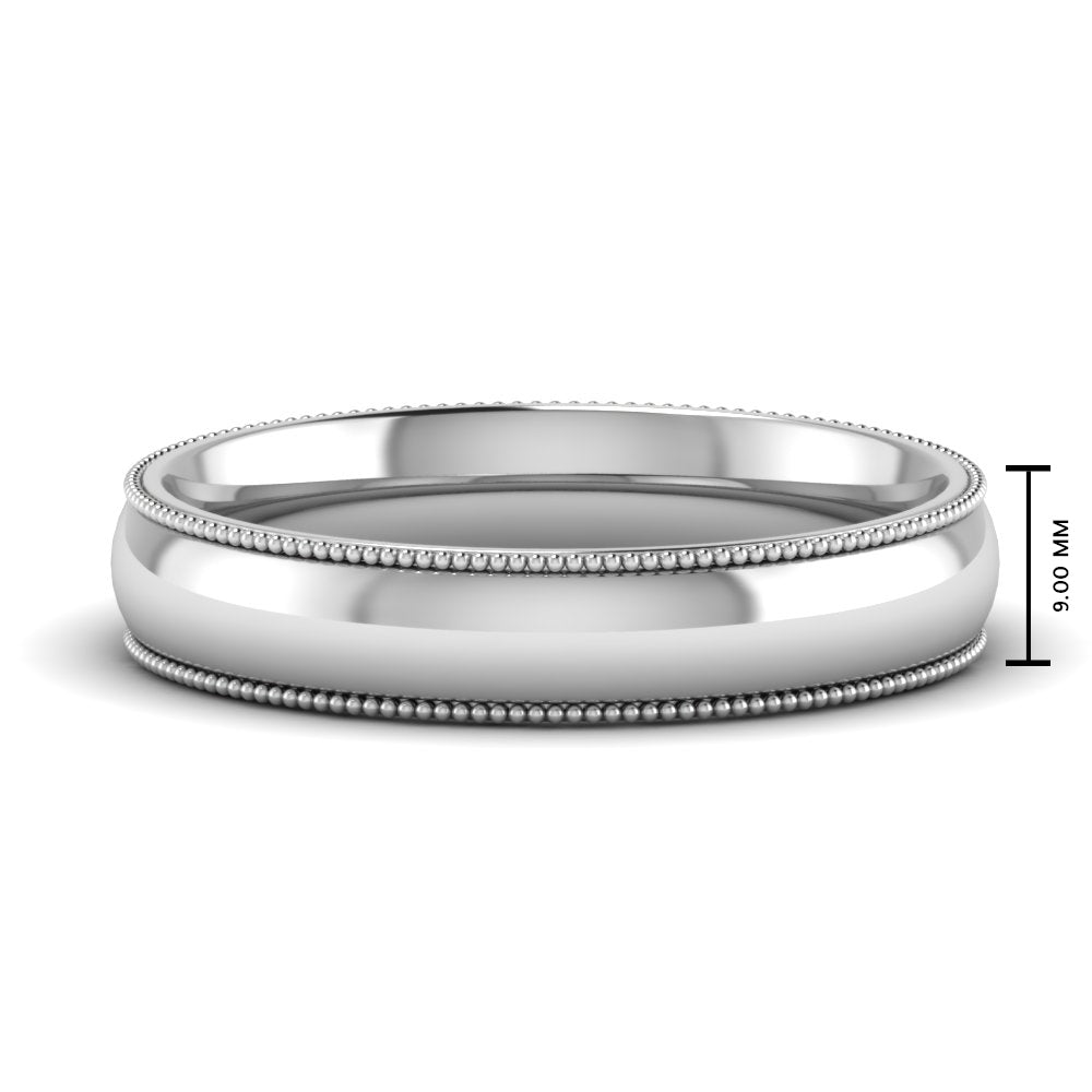 4 mm Comfort Fit Wedding Band Milgrain Edge