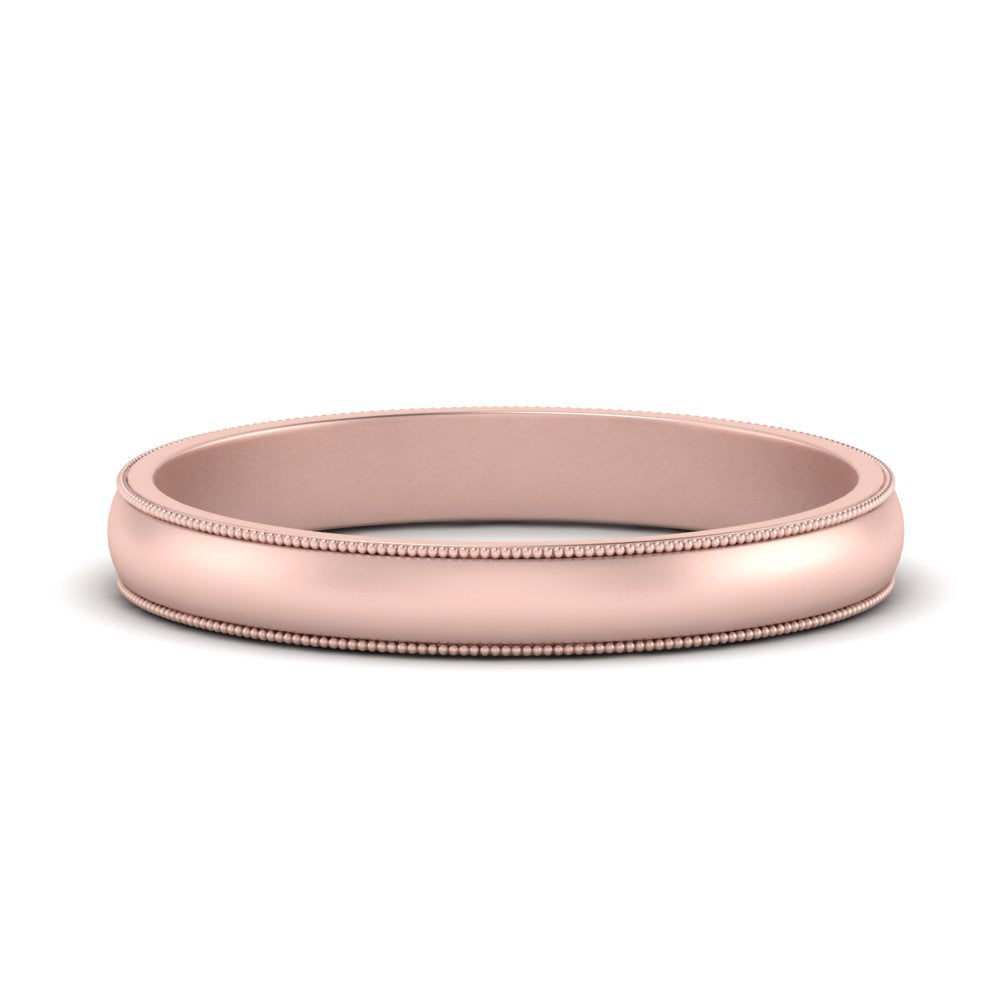Milgrain Matte Finish Mens Band