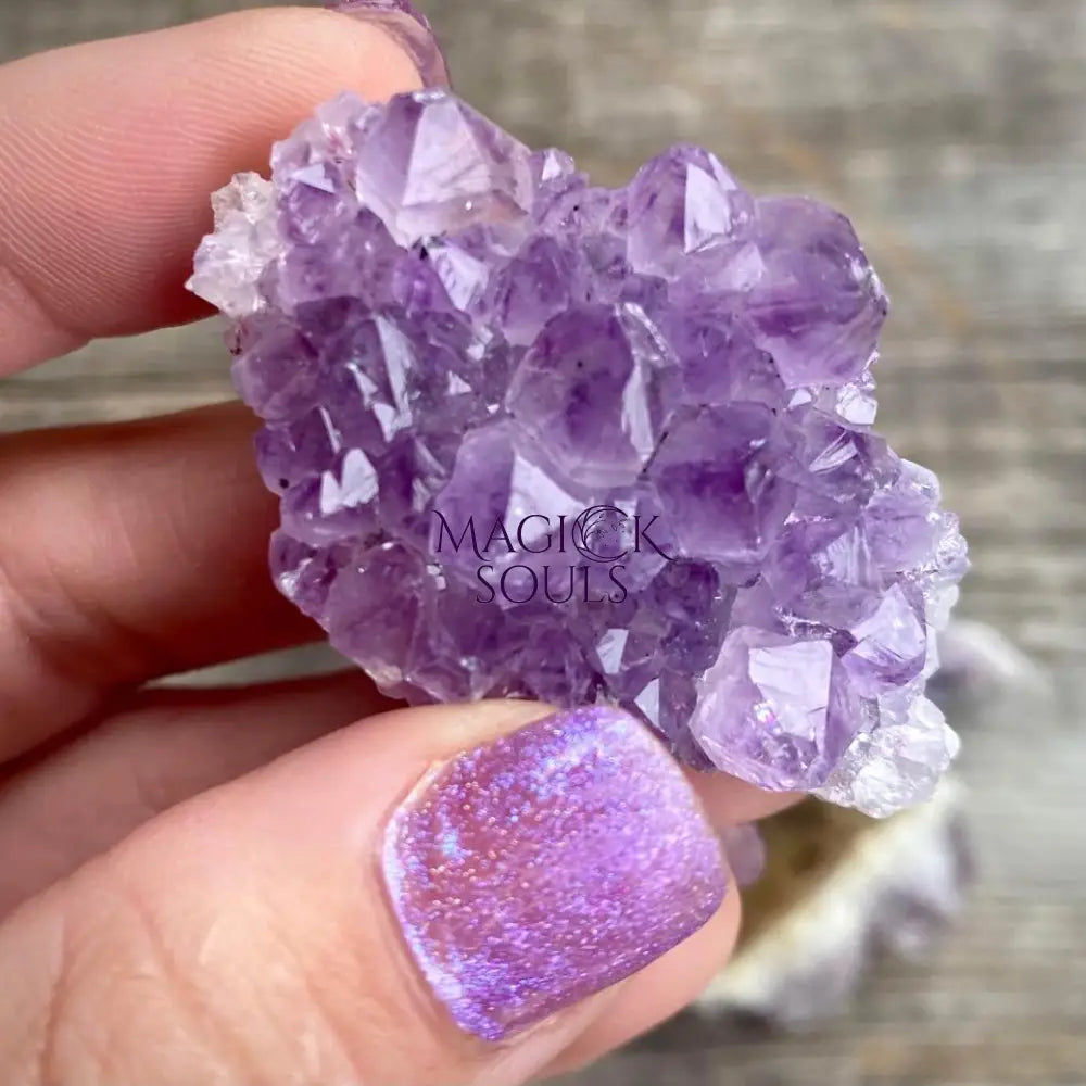 Mini Amethyst Druzy Cluster — Small Natural Crystal Cluster for Meditation & Calm | | Wiccan Center