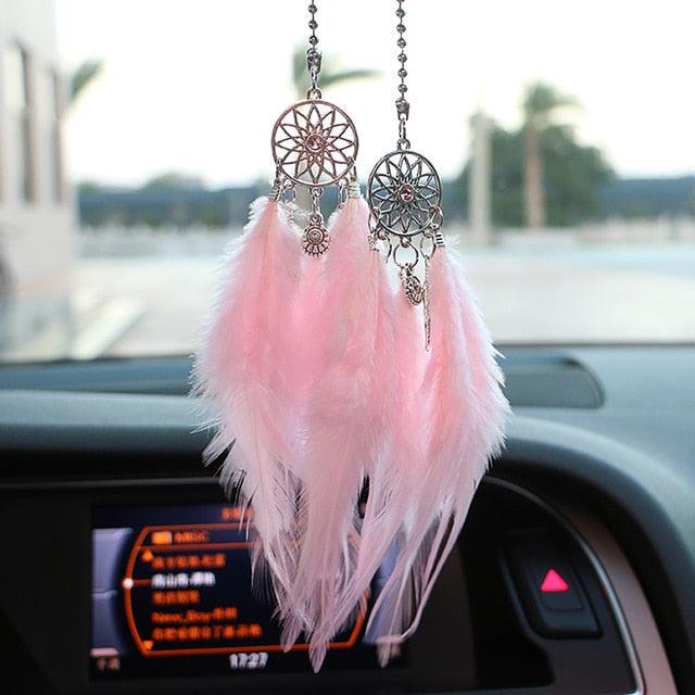 Mini Dream Catcher Car Pendant Wind Chimes Feather Decoration Home Decor Dream Catchers Car Handmade Hanging Charm Wind Chime Traditional White Feather Ornaments Wall Hanging Adornment Handmade Dreamcatcher Gifts | ALUBK654XCV | Wiccan Center