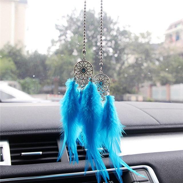 Mini Dream Catcher Car Pendant Wind Chimes Feather Decoration Home Decor Dream Catchers Car Handmade Hanging Charm Wind Chime Traditional White Feather Ornaments Wall Hanging Adornment Handmade Dreamcatcher Gifts | ALUBK654XCV | Wiccan Center