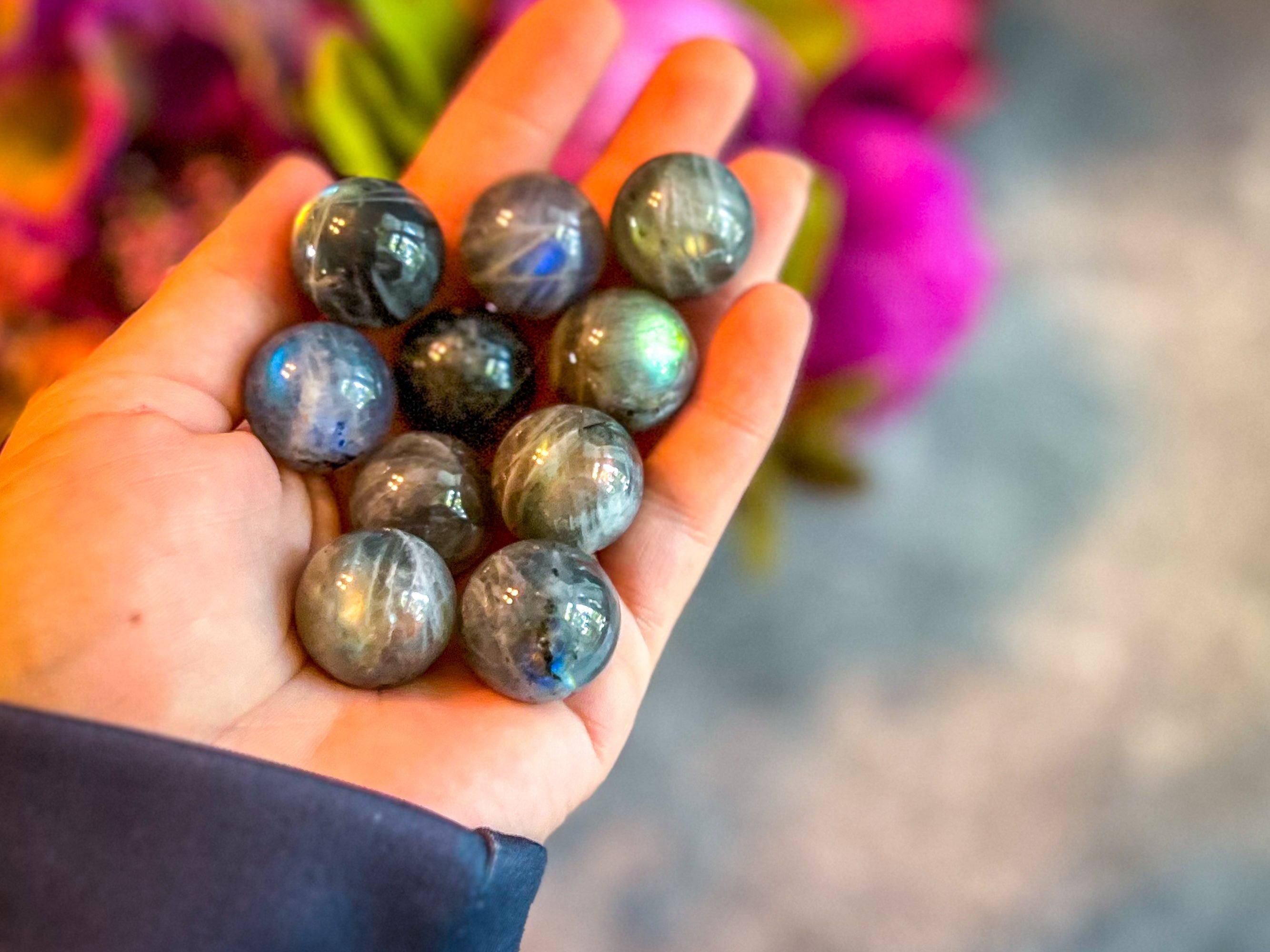Mini Labradorite Spheres, Crystals and Stones, Labradorite Marble | | Wiccan Center