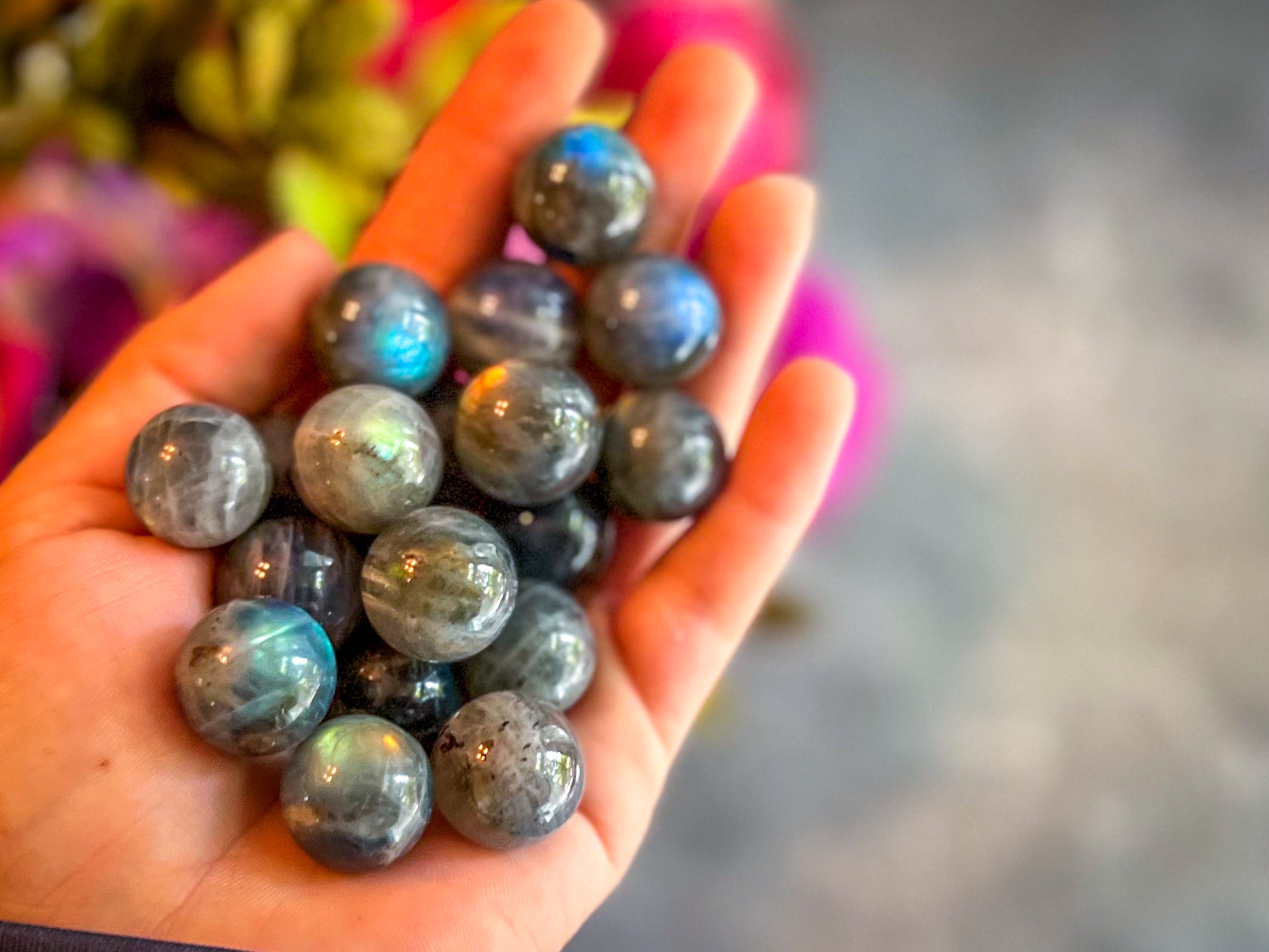 Mini Labradorite Spheres, Crystals and Stones, Labradorite Marble | | Wiccan Center