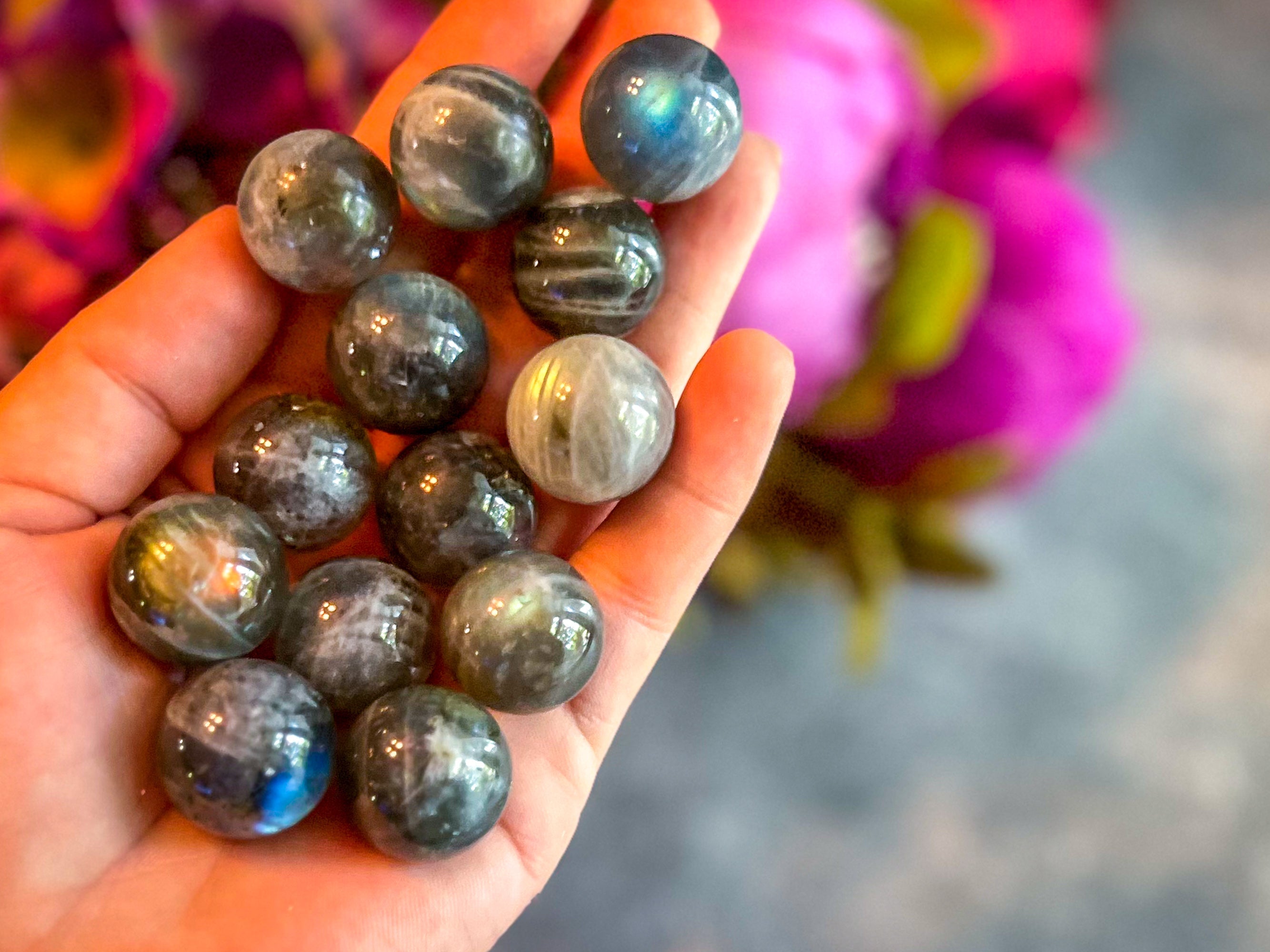 Mini Labradorite Spheres, Crystals and Stones, Labradorite Marble | | Wiccan Center
