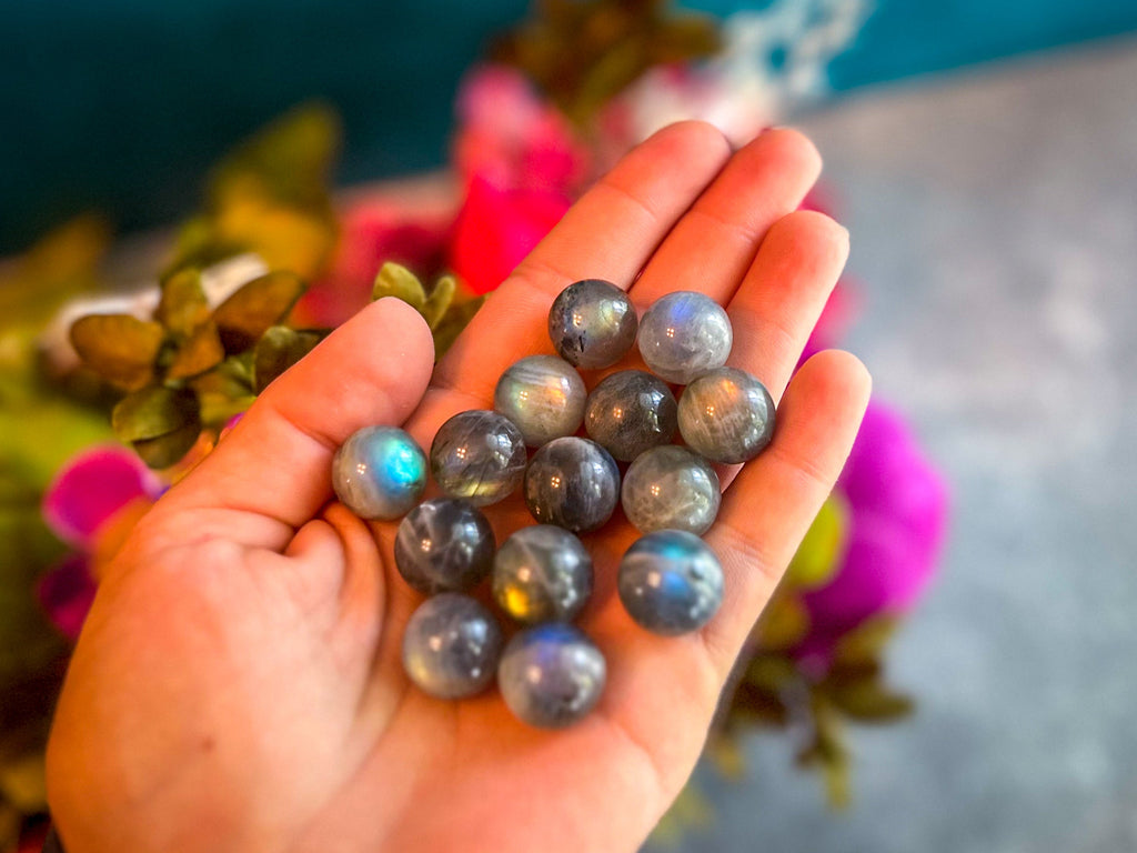 Mini Labradorite Spheres, Crystals and Stones, Labradorite Marble | | Wiccan Center