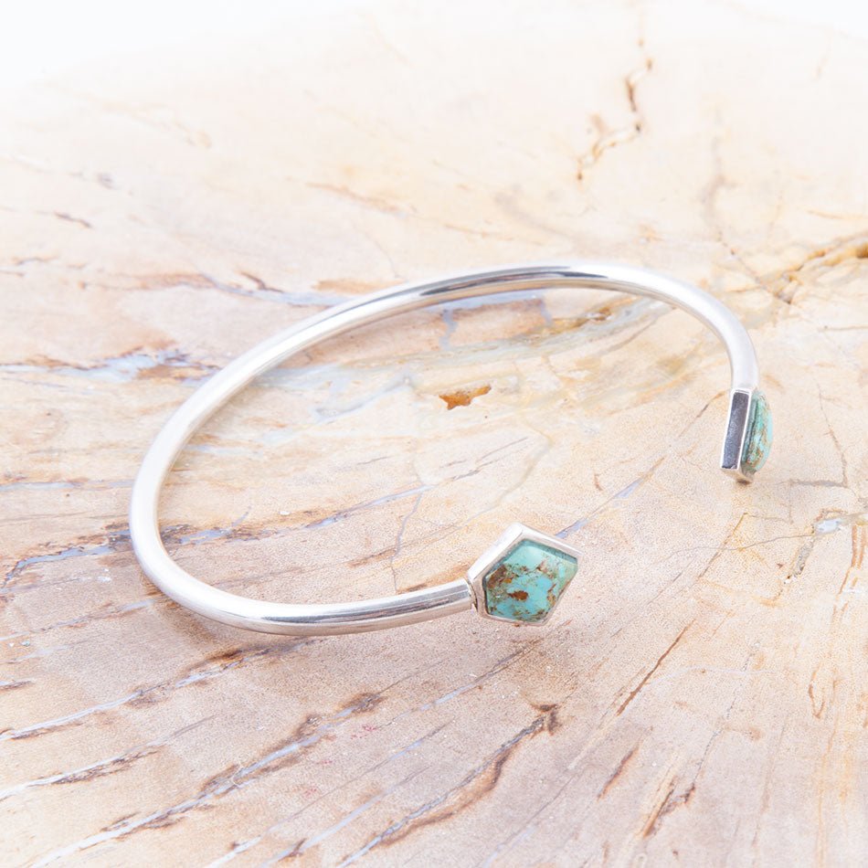 Mirror Image Blue Turquoise and Sterling Silver Cuff Bracelet | Bracelets | Wiccan Center