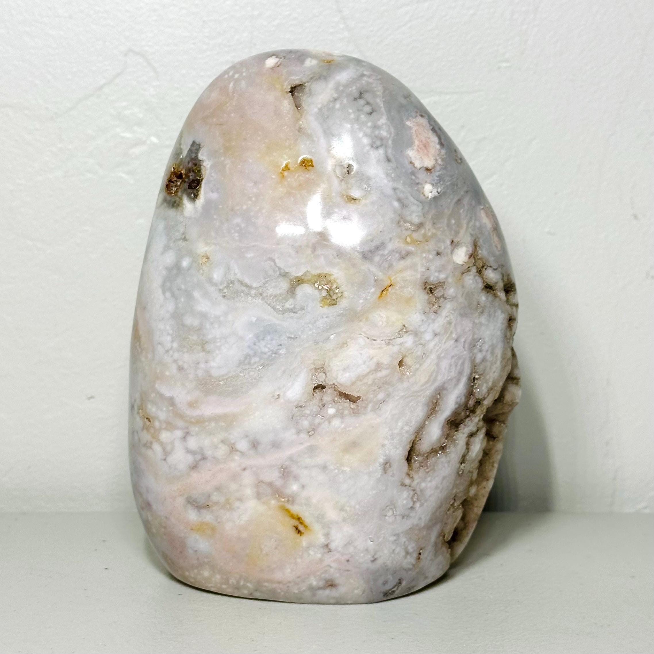 One-of-a-Kind Pink Amethyst Flower Agate Freeform – Blush Lavender Druzy, 3.5 lb