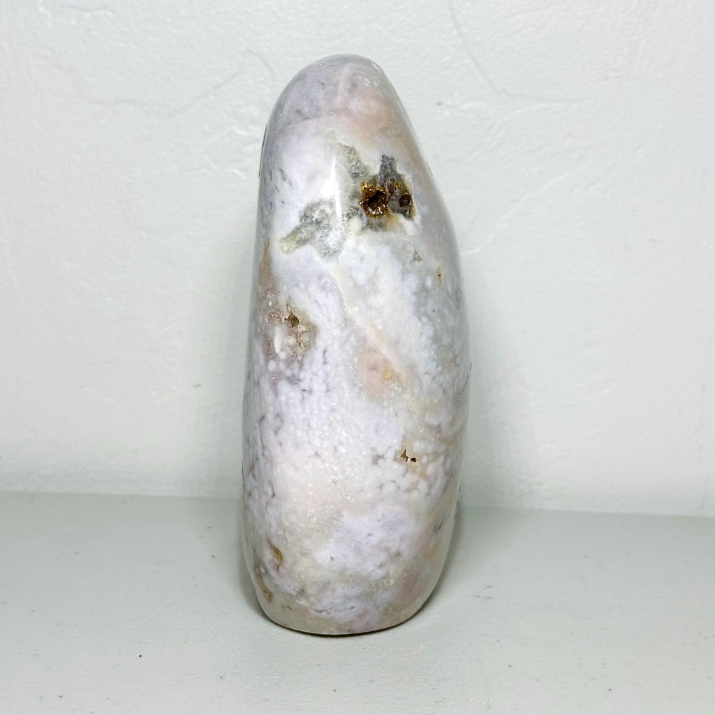 One-of-a-Kind Pink Amethyst Flower Agate Freeform – Blush Lavender Druzy, 3.5 lb