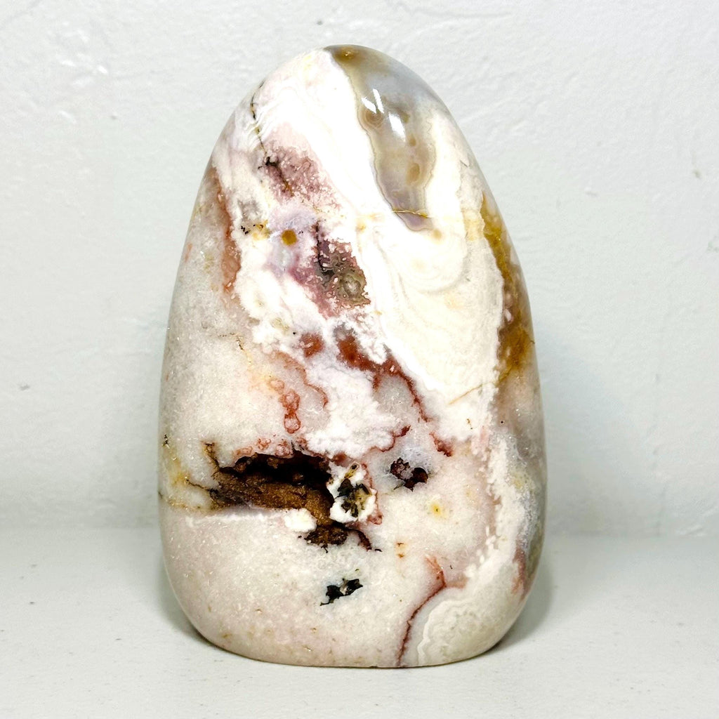 One-of-a-Kind Pink Amethyst Flower Agate Freeform – Blush, Cream & Earth-Tone Banding, 2.2 lb
