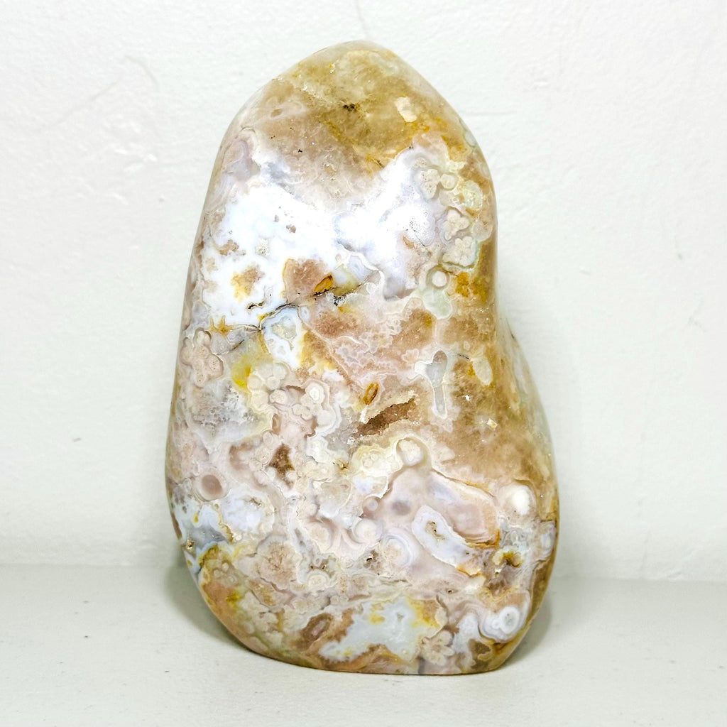 One-of-a-Kind Pink Amethyst Flower Agate Freeform – Cream, Gold & Soft Lavender, 3.2 lb