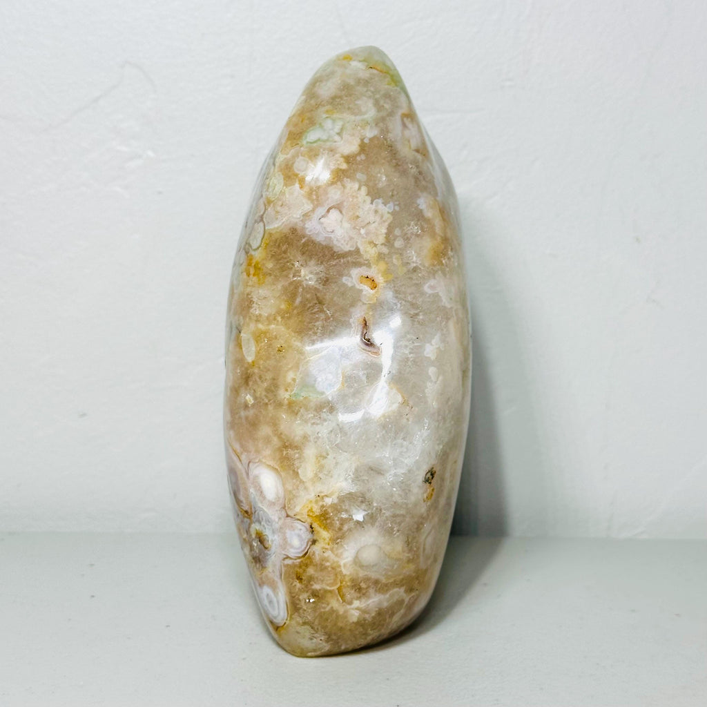 One-of-a-Kind Pink Amethyst Flower Agate Freeform – Cream, Gold & Soft Lavender, 3.2 lb