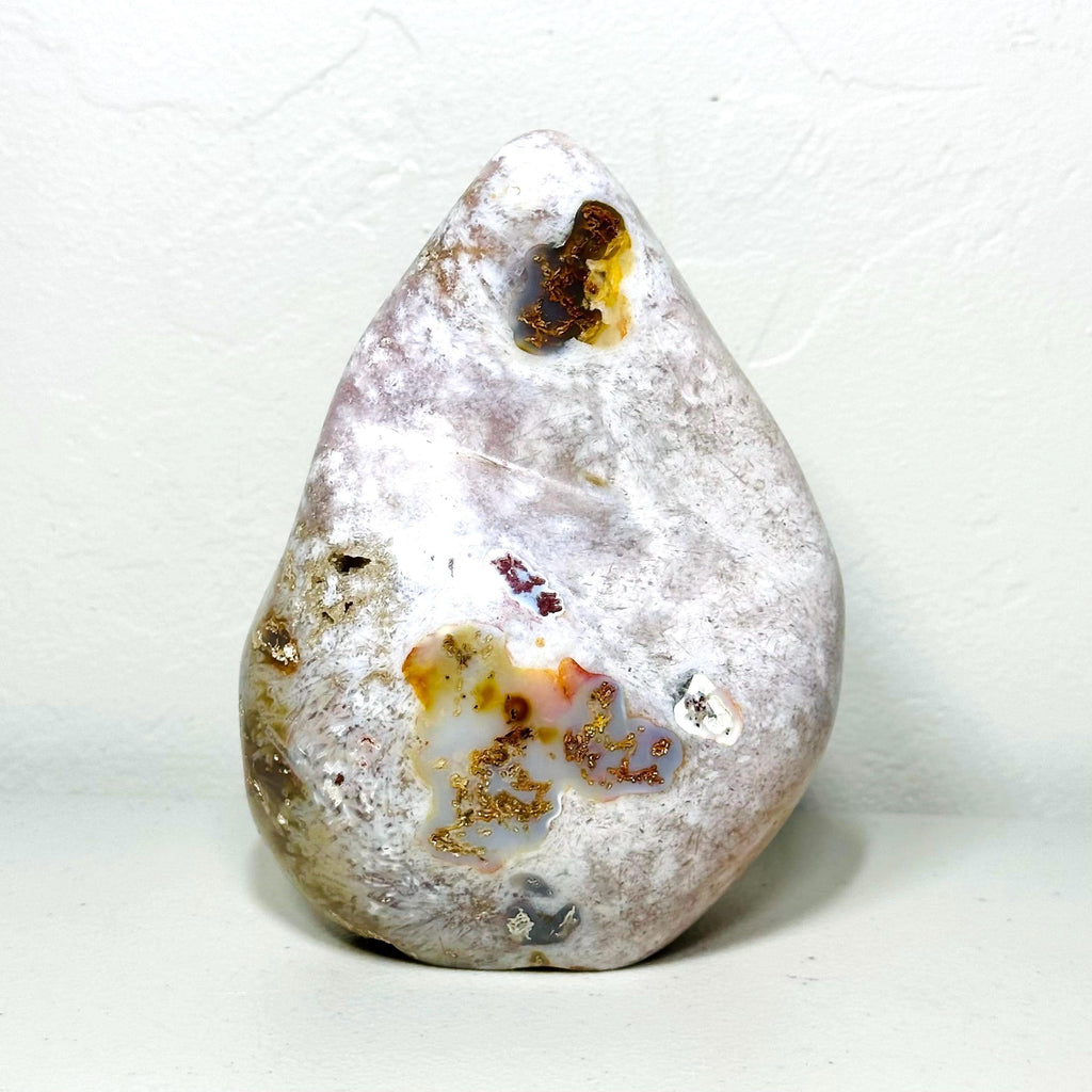 One-of-a-Kind Pink Amethyst Flower Agate Freeform – Lavender & Golden-Brown Mineral Inclusions, 2.3 lb