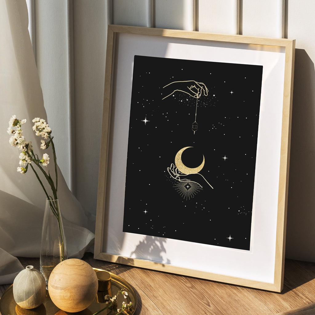 Lantern in the Moonlight Art Print