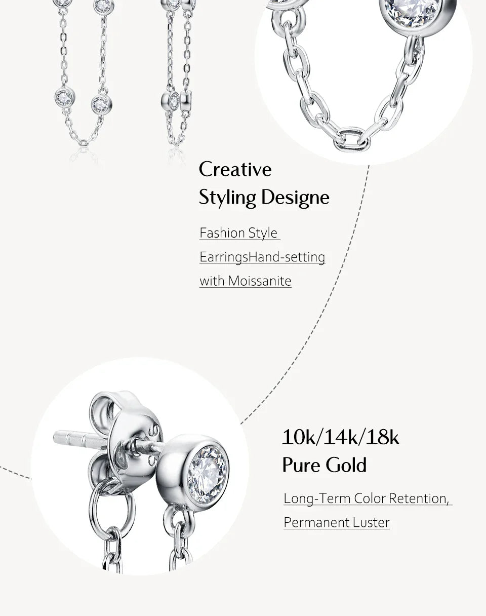 Moissanite Round Stud Earrings 3.5mm D/VVS1 Sterling 925 Silver Drop | | Wiccan Center