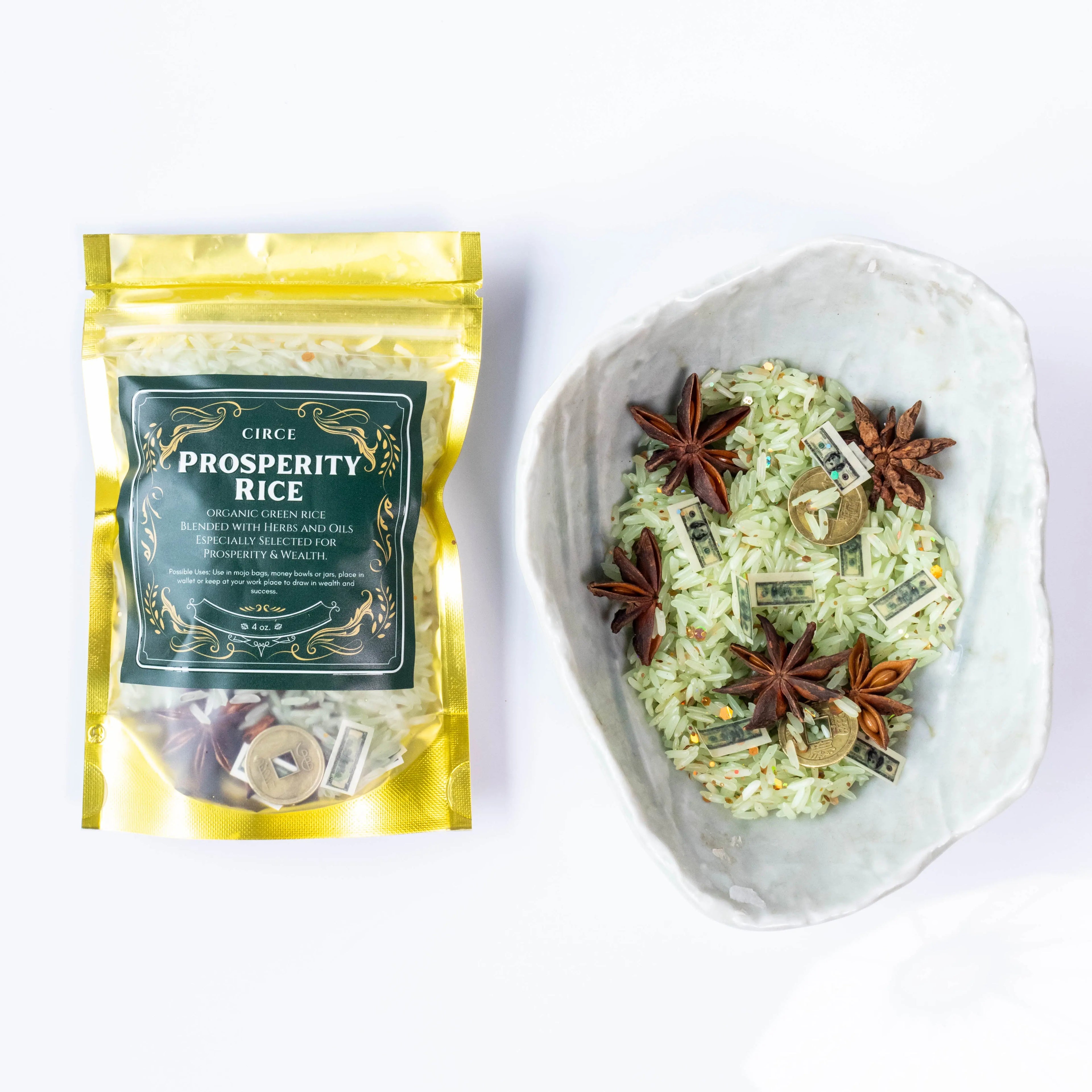 Prosperity Rice – 4 oz Money Altar & Mojo Bag Herb | | Wiccan Center