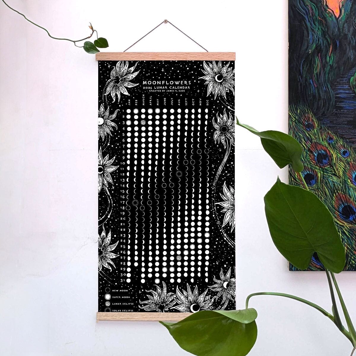 Moonflowers 2026 Lunar Calendar | Print | Wiccan Center