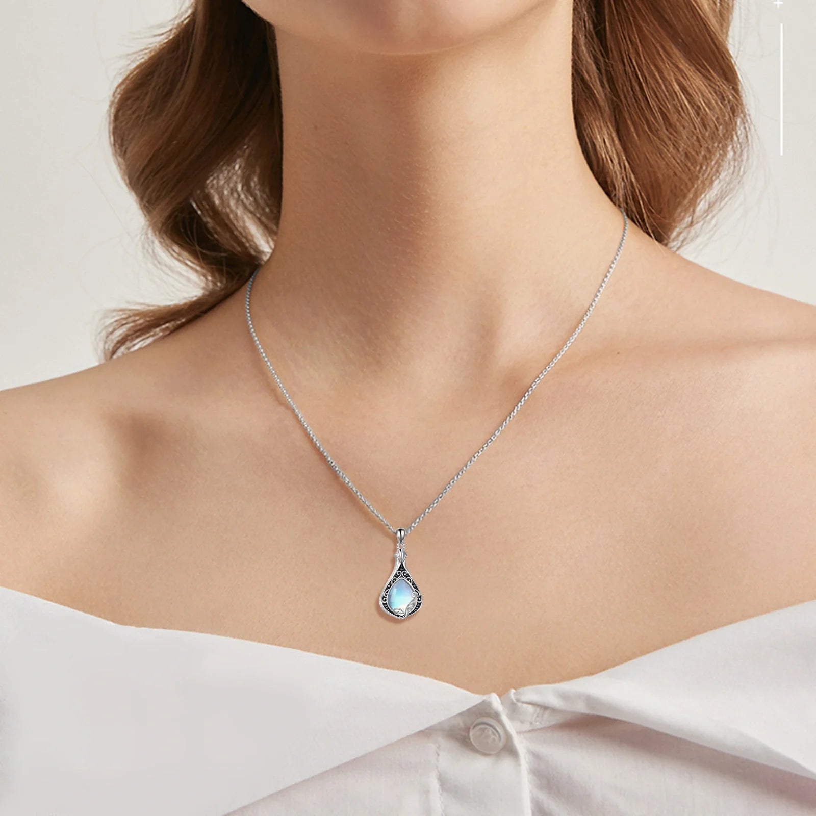 Silver Crystal Keepsake Urn Necklace