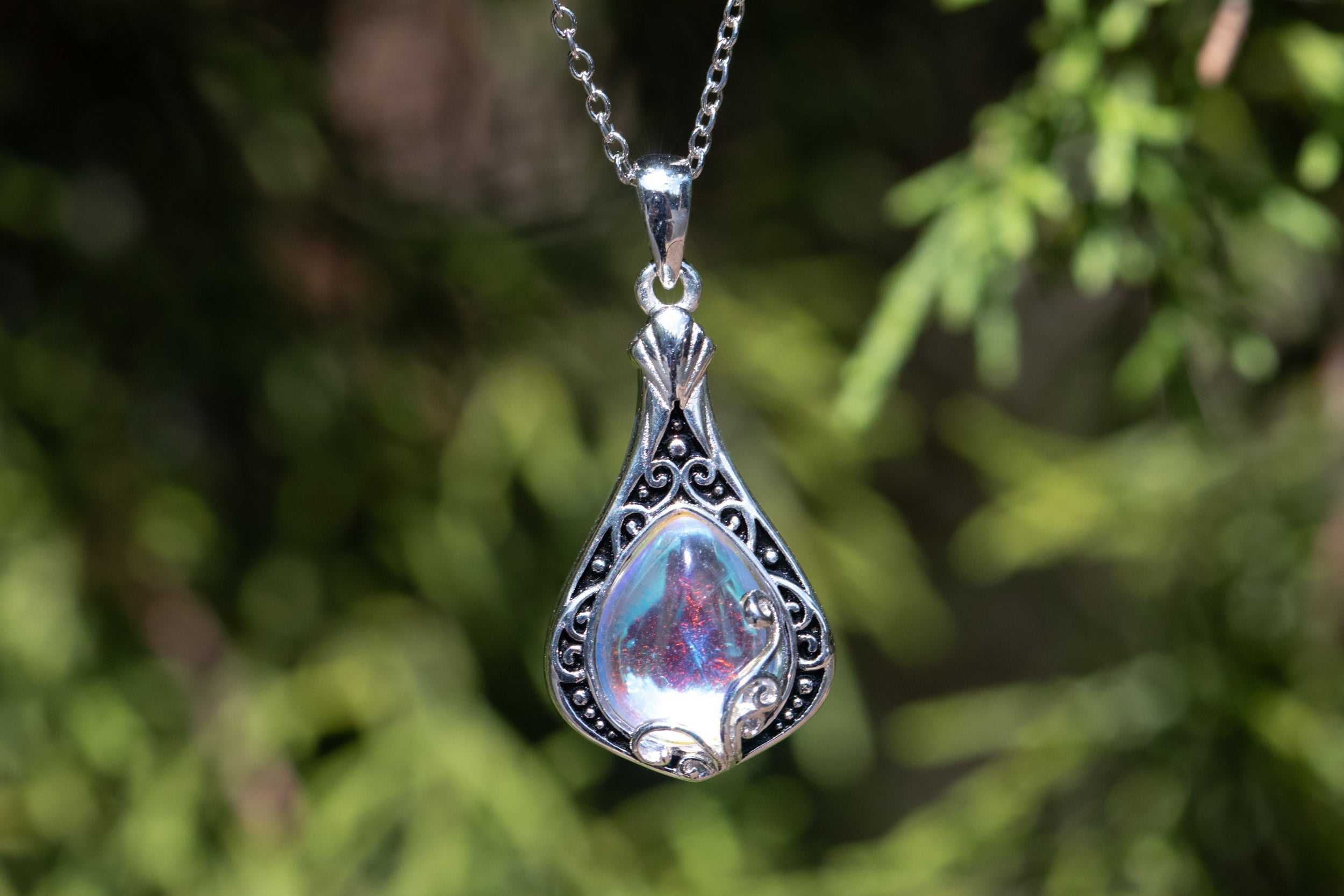 Silver Crystal Keepsake Urn Necklace