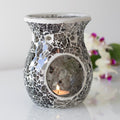 Large Gunmetal Grey Crackle Oil Burner and Wax Warmer | Wax Melt Warmer | Wiccan Center