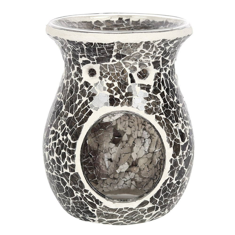 Large Gunmetal Grey Crackle Oil Burner and Wax Warmer | Wax Melt Warmer | Wiccan Center