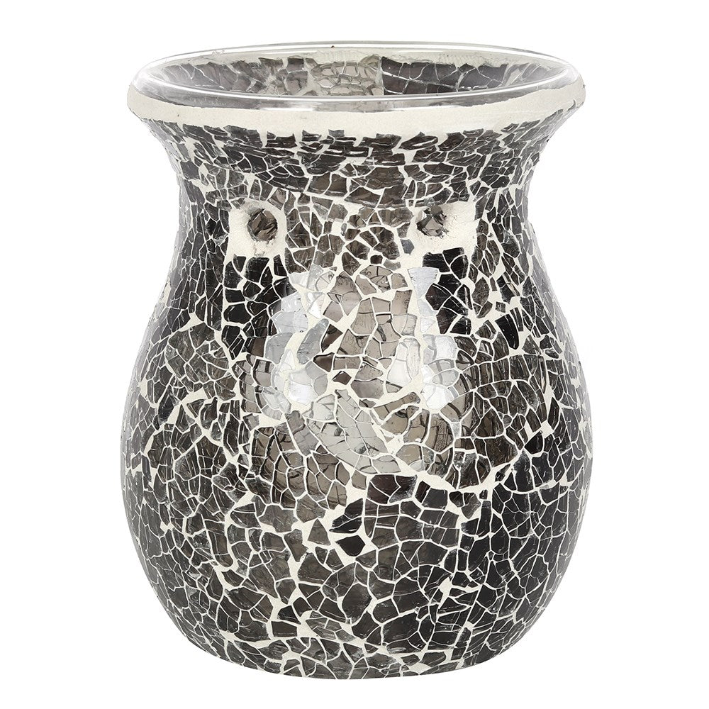 Large Gunmetal Grey Crackle Oil Burner and Wax Warmer | Wax Melt Warmer | Wiccan Center