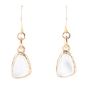 White Mother of Pearl Golden Drop Earrings | Earrings | Wiccan Center
