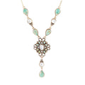 White Mother of Pearl and Blue Turquoise Golden Barcelona Y-Necklace | Necklaces | Wiccan Center