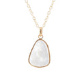 White Mother of Pearl Teardrop Golden Pendant Necklace | Necklaces | Wiccan Center