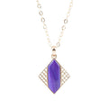 Motif Purple Agate and Golden Bronze Pendant Necklace | Necklaces | Wiccan Center