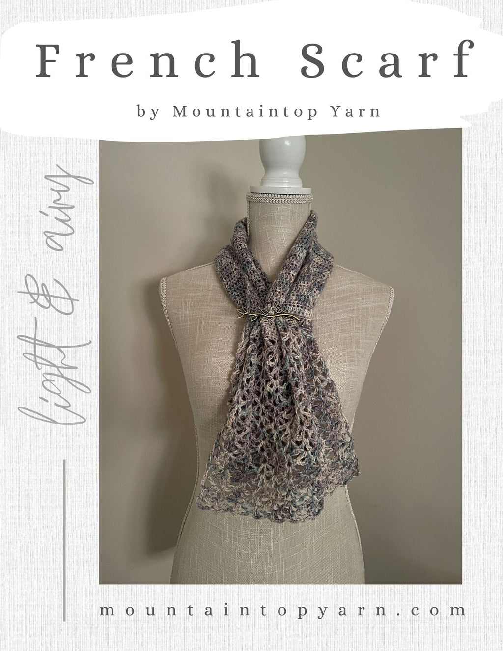 French Scarf Crochet Pattern | Needlecraft Patterns | Wiccan Center