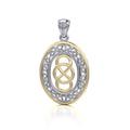 Celtic Knotwork Sterling Silver with 14K Gold Accent Pendant MPD4133