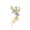 Soar To The Heavens Flying Phoenix Pendant With Silver And 14K Gold Accent MPD5072