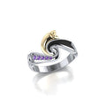Endless and Modern ~ Celtic Triskele Silver & 14K Gold Accent Ring MRI636