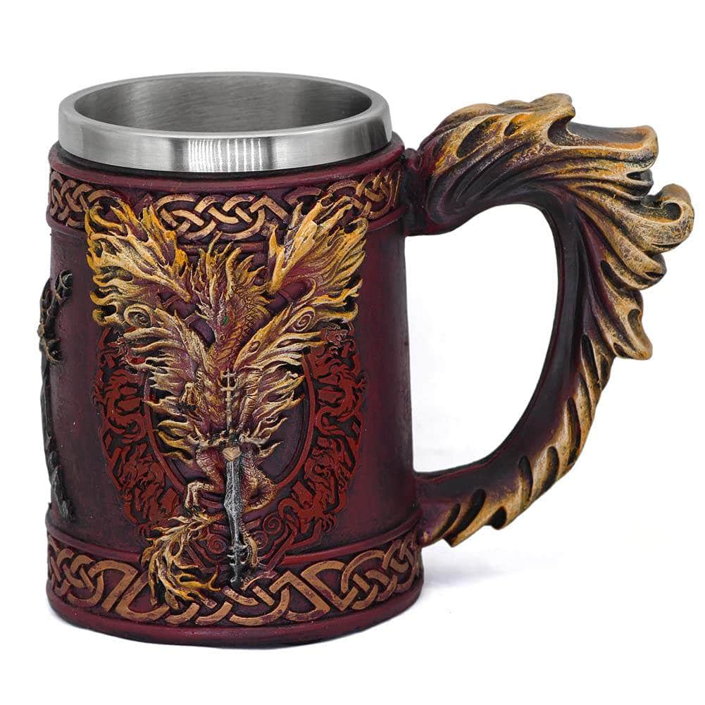 Ancient Treasures' Vikings Hydra Dragon Drinking Mug Tankard | Mugs | Wiccan Center