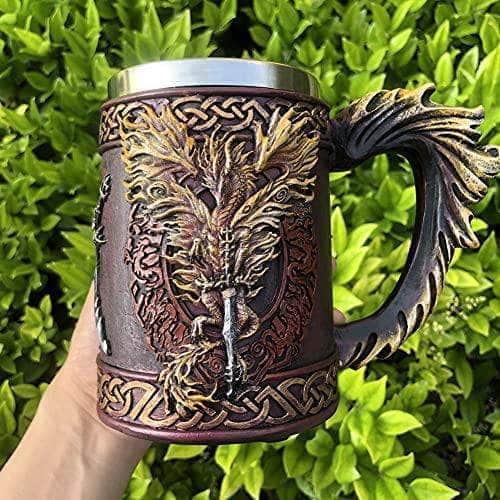 Ancient Treasures' Vikings Hydra Dragon Drinking Mug Tankard | Mugs | Wiccan Center