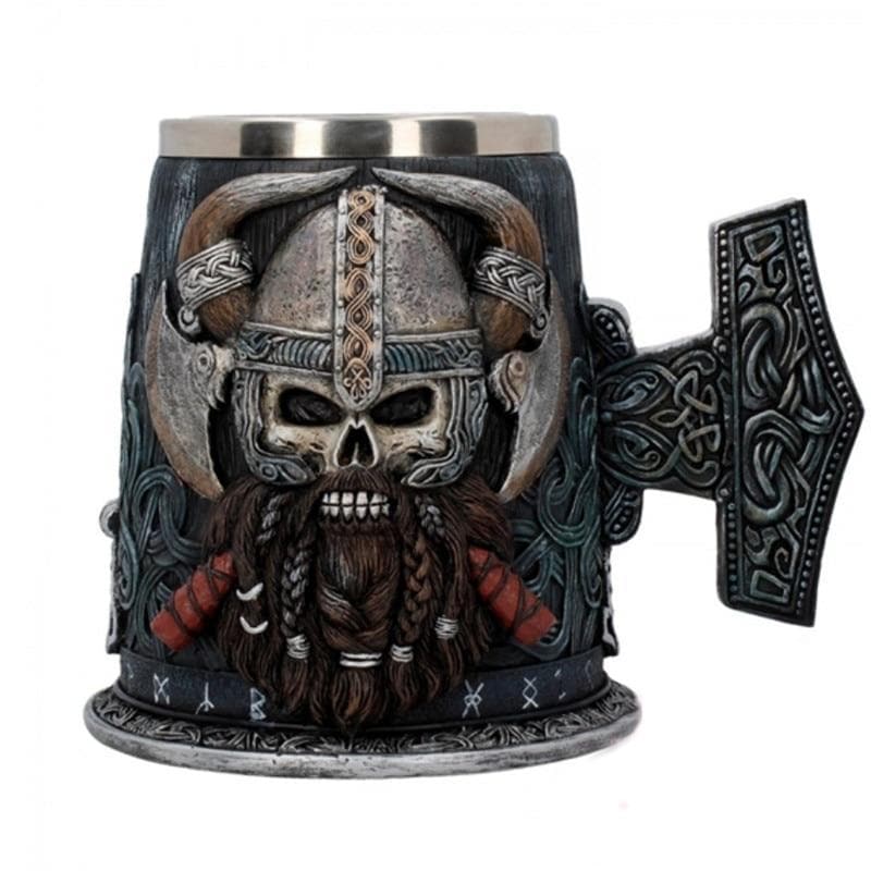 Viking Warrior Mjolnir Tankard - Hand Painted Special Edition | Mugs | Wiccan Center