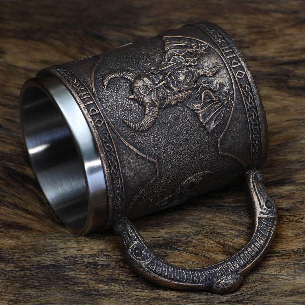 Viking Nordic Odin Raven Stainless Steel Drinking Mug | Mugs | Wiccan Center