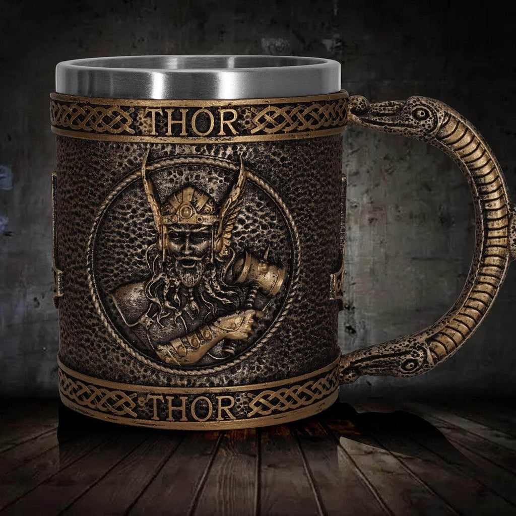 Viking Nordic Thor Stainless Steel Mug | Mugs | Wiccan Center