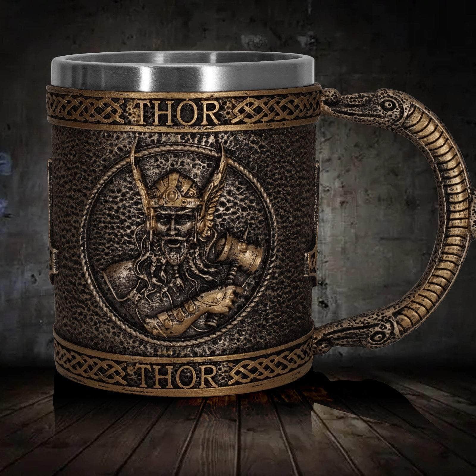 Viking Nordic Thor Stainless Steel Mug | Mugs | Wiccan Center