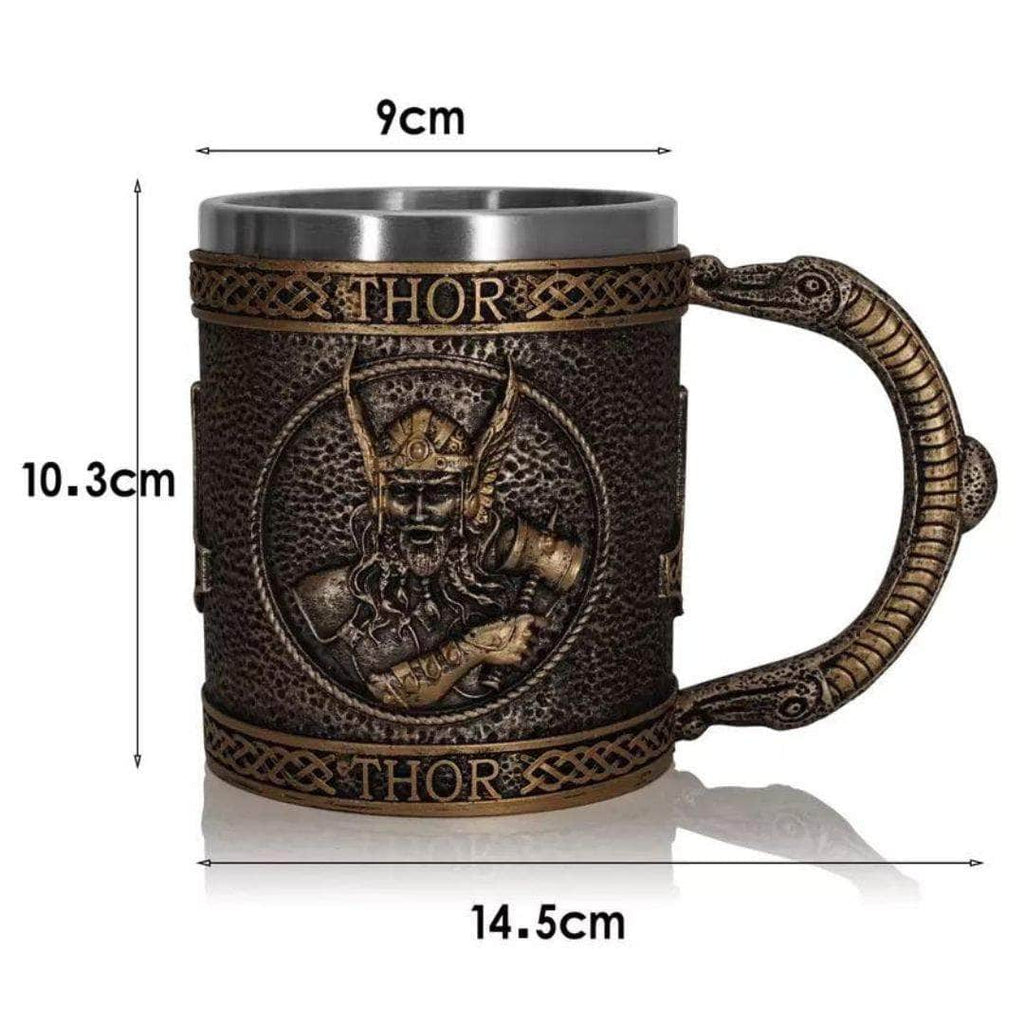 Viking Nordic Thor Stainless Steel Mug | Mugs | Wiccan Center