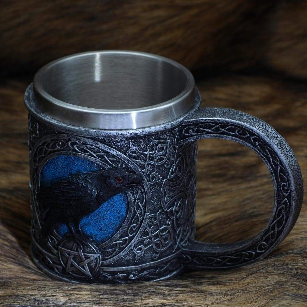 Viking Odin Raven Stainless Steel Mug | Mugs | Wiccan Center