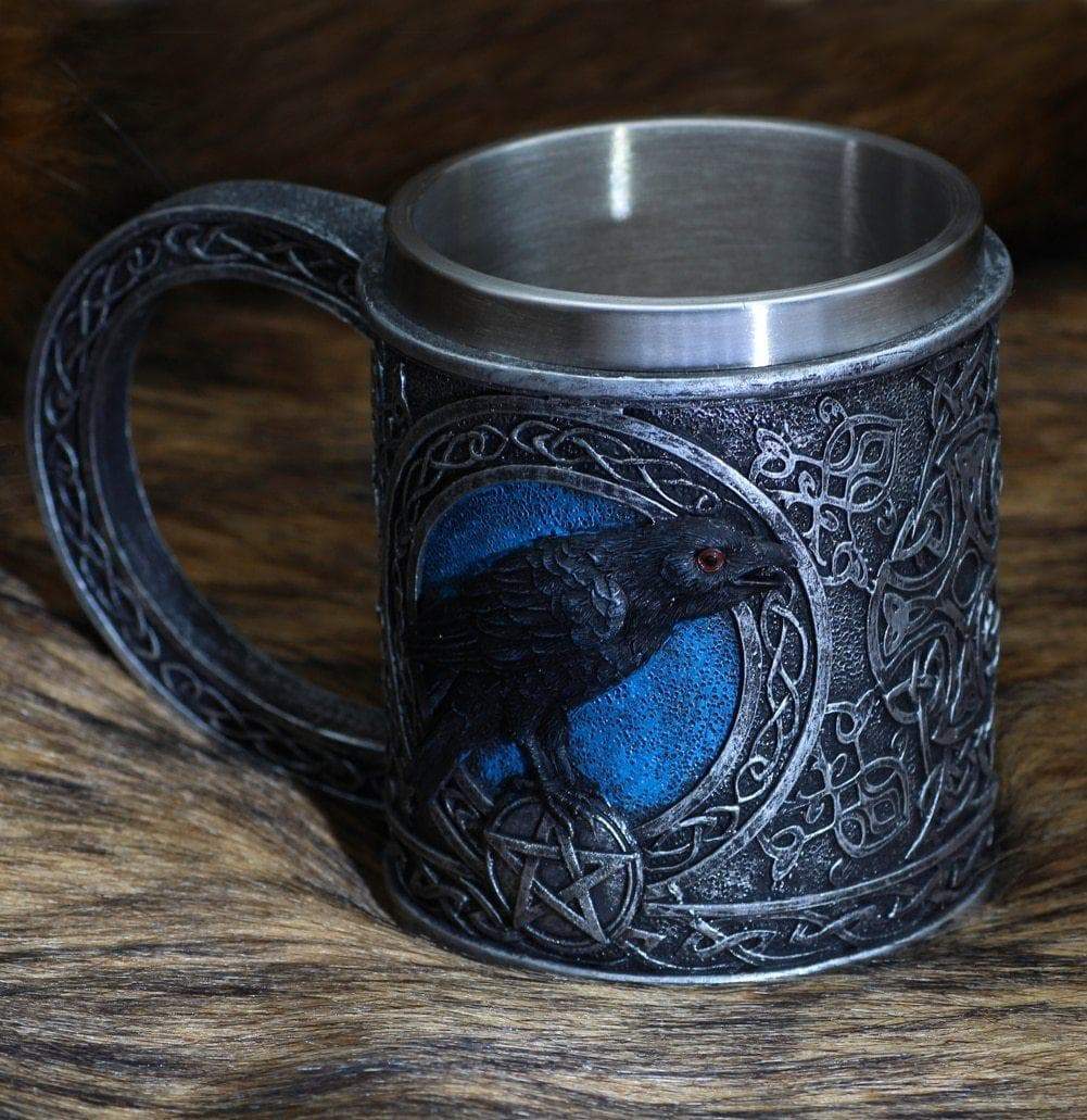 Viking Odin Raven Stainless Steel Mug | Mugs | Wiccan Center
