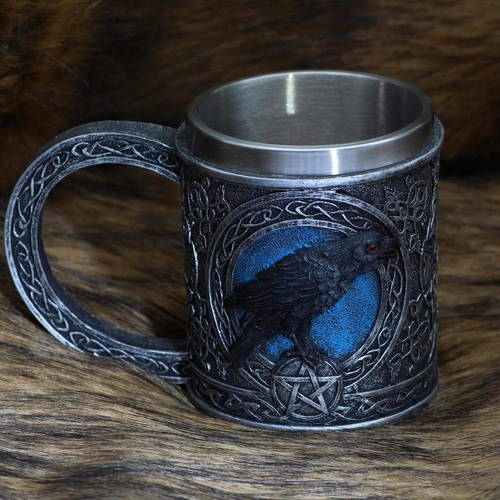 Viking Odin Raven Stainless Steel Mug | Mugs | Wiccan Center