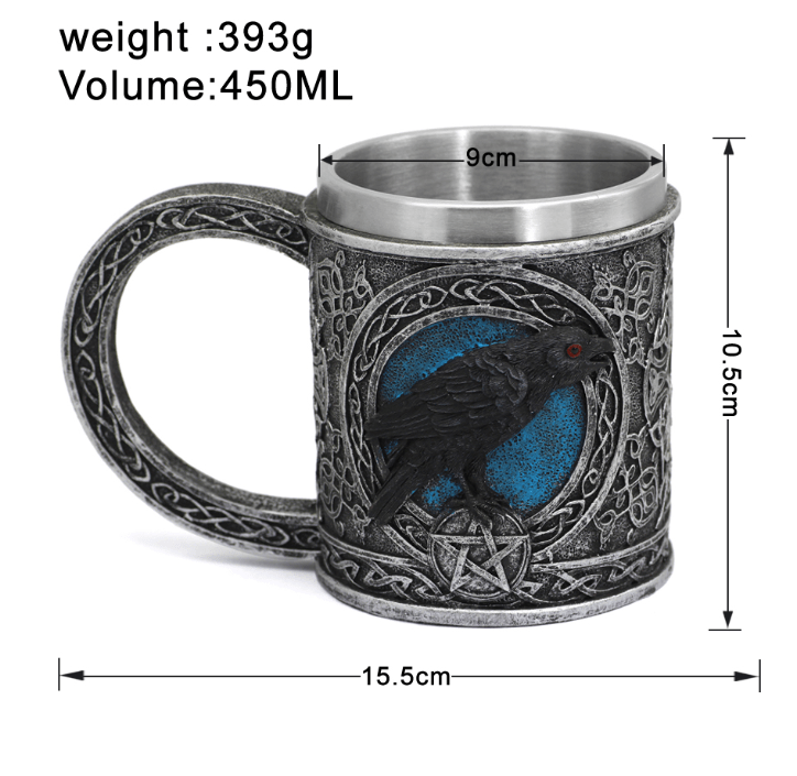 Viking Odin Raven Stainless Steel Mug | Mugs | Wiccan Center