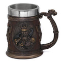 Ancient Treasures' Viking Thor and Odin Heavy Stainless Steel Tankard Mug | Mugs | Wiccan Center
