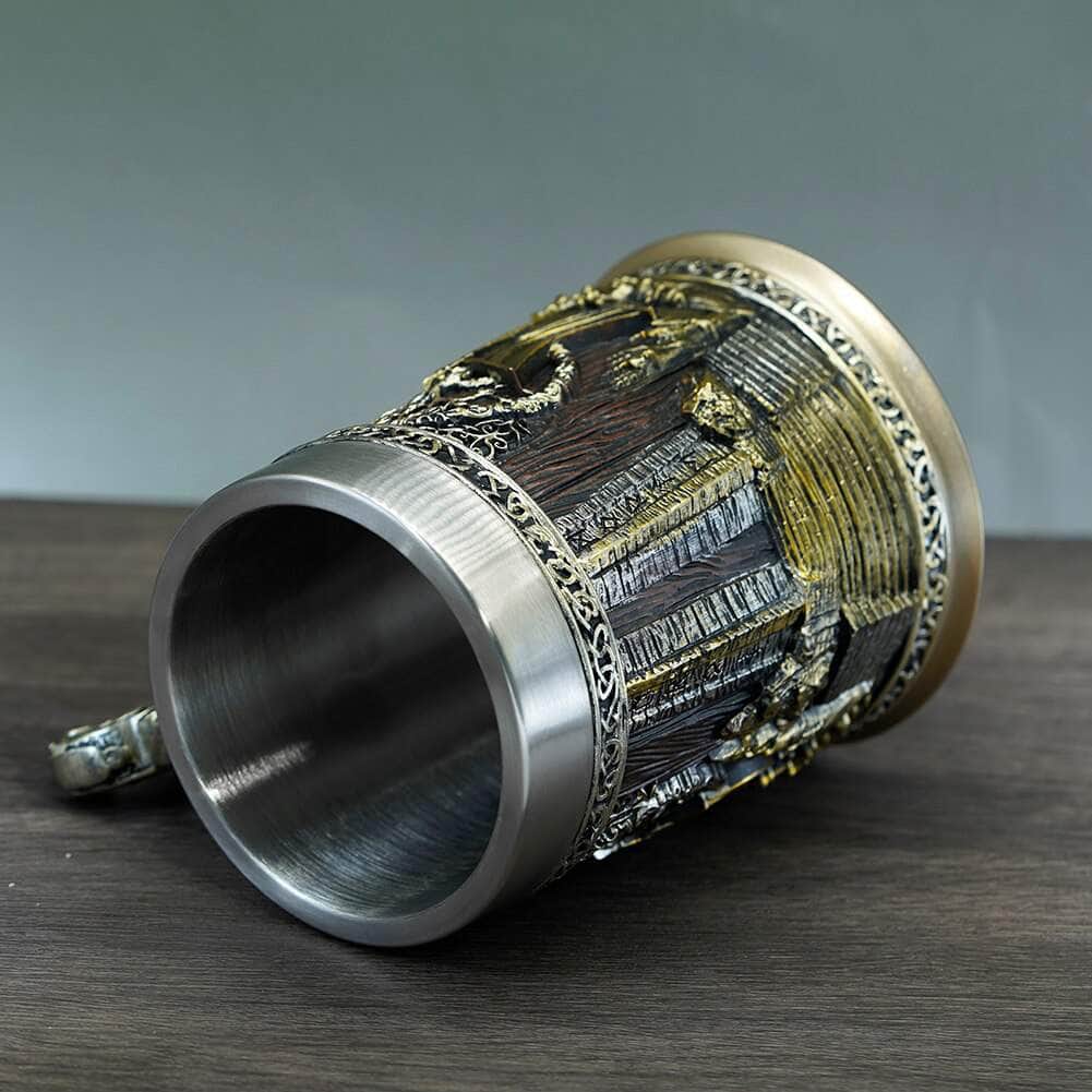 Viking Valhalla Storm Heavy Stainless Steel Tankard Mug | Mugs | Wiccan Center