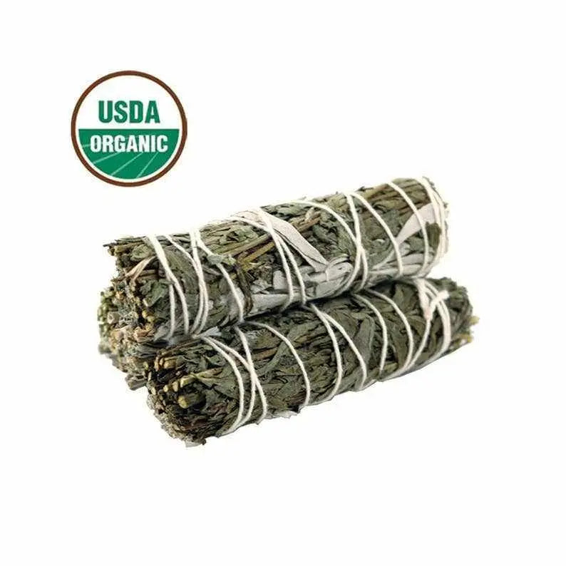 Mugwort and White Sage Organic Smudge Stick (4 in.) | Smudge Sticks | Wiccan Center