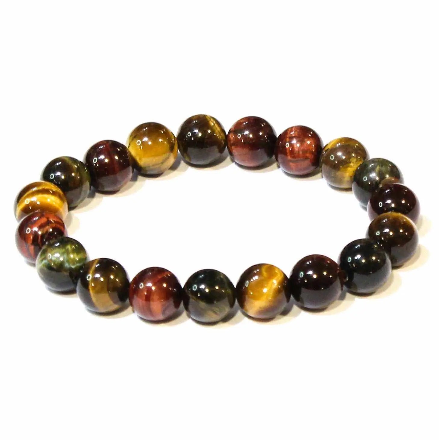 Multi-Color Tiger Eye Round Bead Bracelet - Personal Power | Bracelets | Wiccan Center