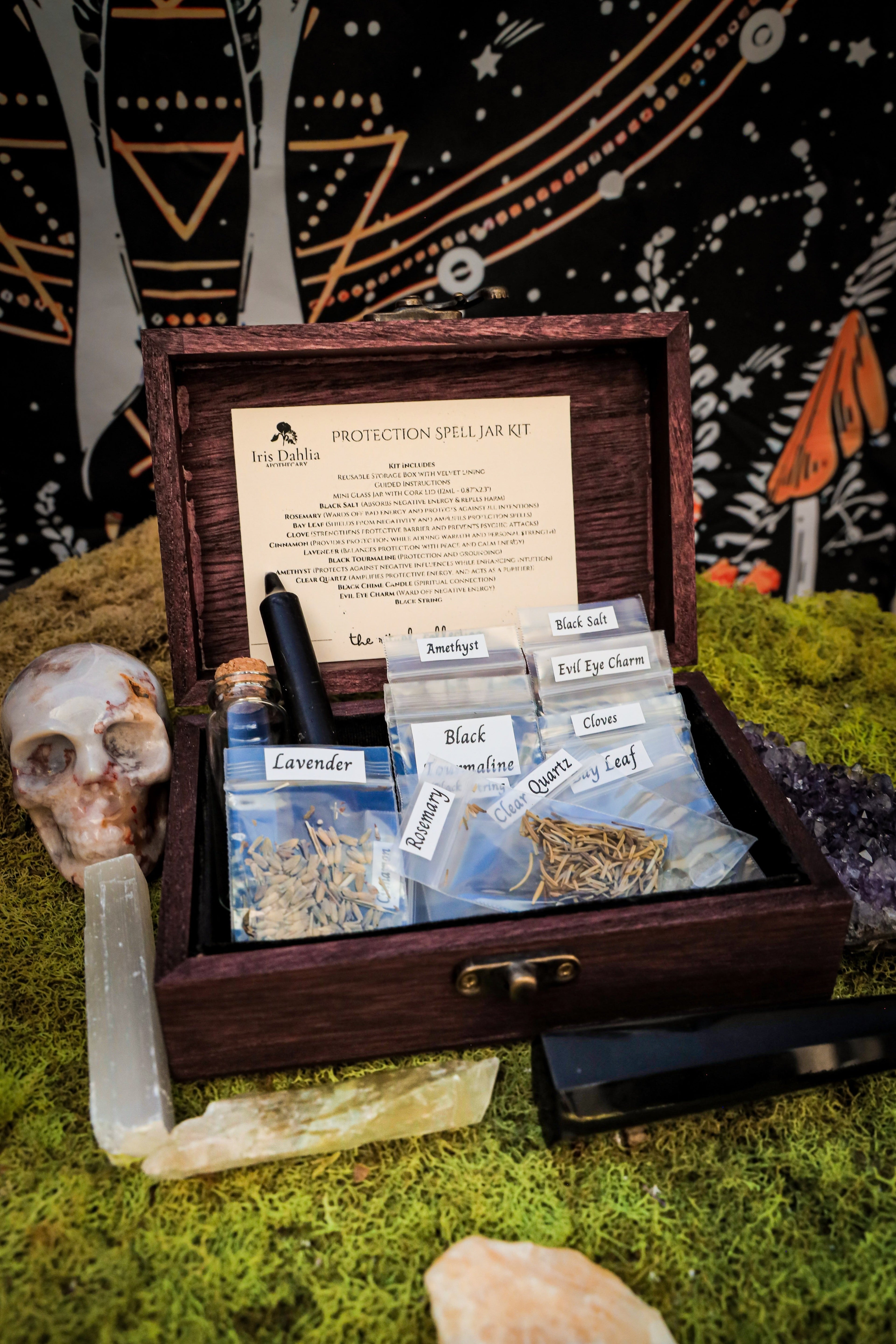 🖤 Protection Spell Jar Kit – Energy Shielding & Spiritual Defense Ritual